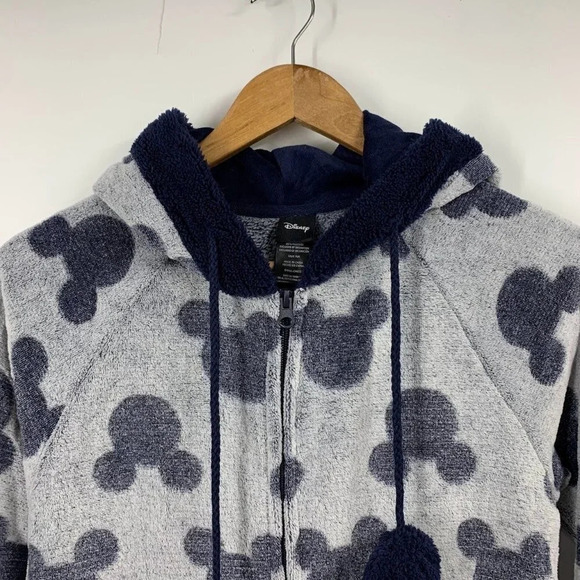 Disney Women's Mickey Mouse Hooded One Piece Zip Up Pajamas Size S - Picture 5 of 15